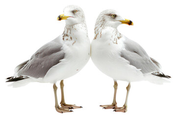Fototapeta premium PNG Seagulls standing back-to-back
