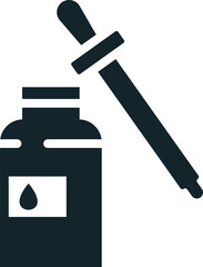 Dropper bottle being used for skin care treatment icon