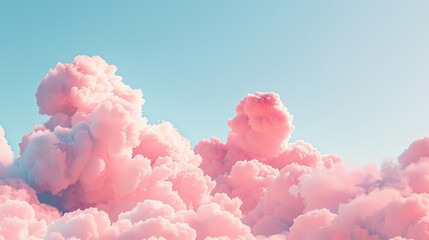 Vibrant pink clouds against a clear blue sky horizon.