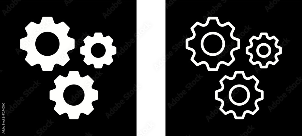 Poster gear vector icon