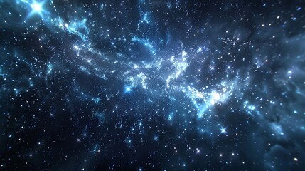 Obraz premium Stellar vista filled with bright stars and cosmic clouds.