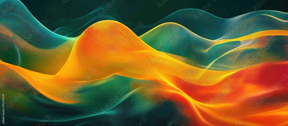 Poster dynamic abstract fluid lines on a contrasting background illustrating the concept of ai technology d