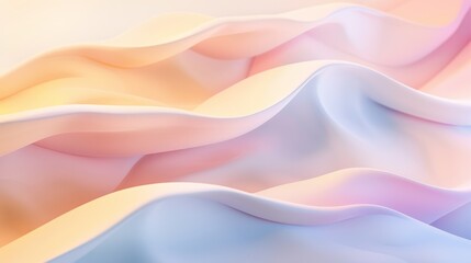 Fototapeta premium A beautiful composition of flowing pastel-colored fabric creating a soft, dreamy, and elegant visual with smooth textures and gradient hues.