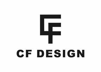 Obraz premium letter cf logo, design, Vector, illustration, creative icon, template