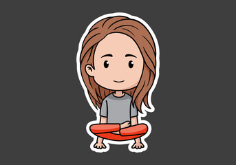 Cute woman character design in yoga pose