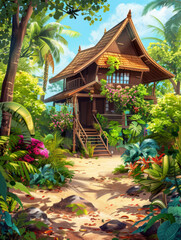 Obraz premium thai country house