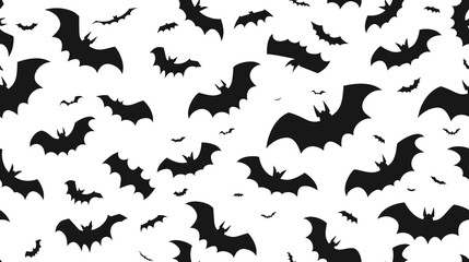 Fototapeta premium bats in flight seamless pattern Halloween decoration transparent background