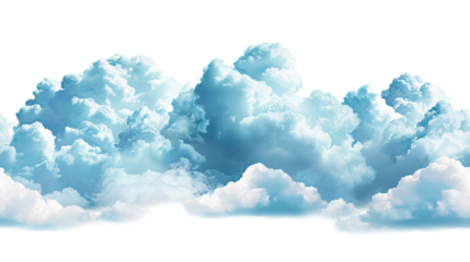 Realistic fluffy clouds seamless pattern sky design transparent background