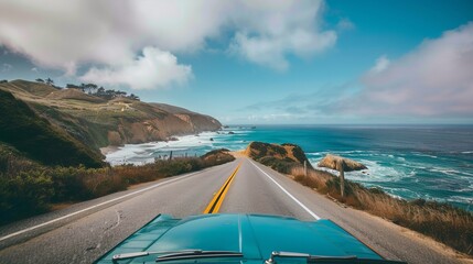 Road trip on a scenic coastal highway
