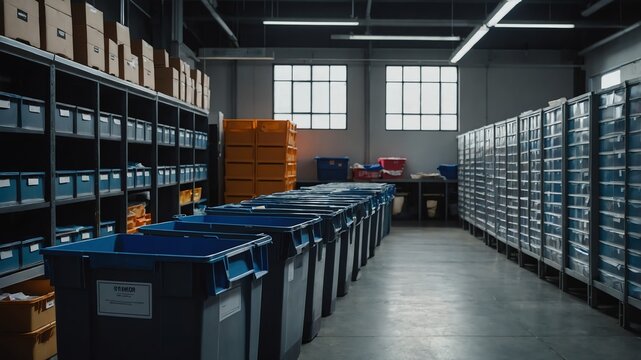 mailroom with sorting bins background vintage retro concept backdrop