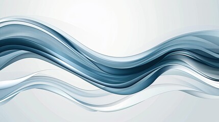 Obraz premium Elegant blue waves flowing smoothly across a light background, creating a sense of calm and sophistication.