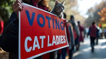 &ldquo;VOTING CAT LADIES&rdquo; - rally - protest - campaign - election - angry women - democrats 