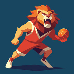 cartoon lion basketball mascot