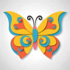 Obraz premium papercut butterfly , generative a