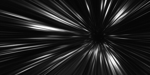 Futuristic light warp. Long exposure glow. Radial motion blur. Sci-fi speed lights. Glowing neon trails. Fast energy burst. Abstract fractal art. Modern technology background.