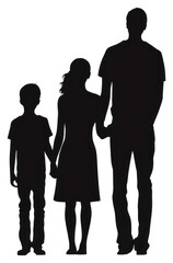 PNG Family silhouette holding hands