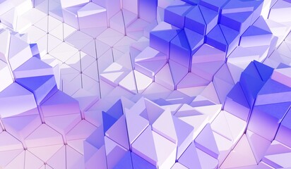 Obraz premium Glow sticks, technology background, geometric, creativity, polygons, 3D illustration, abstract square background pattern