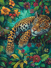 Obraz premium jaguar resting