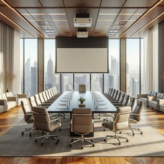 Fototapeta premium An empty meeting room and conference table