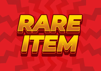 Rare item. Text effect in 3D style for print ad purpose