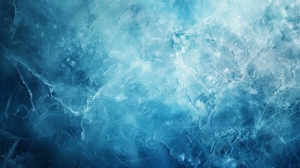 Fototapeta premium Abstract blue and white icy landscape with textures