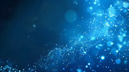 Network, connection and lines with light, web or information technology with pattern for cloud ,Abstract plexus blue geometry background