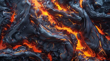 Molten lava with glowing cracks and dark edges.