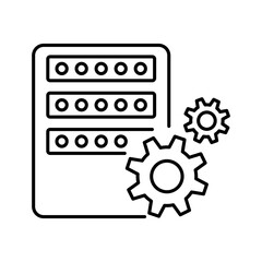 Mainframe Server Settings Linear symbols for use on websites and mobile apps, logos, printed materials.