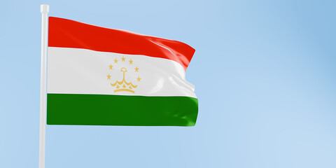 Tajikistan flag of silk-3D illustration. 3d render.