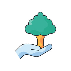 Planting Tree  vector icon
