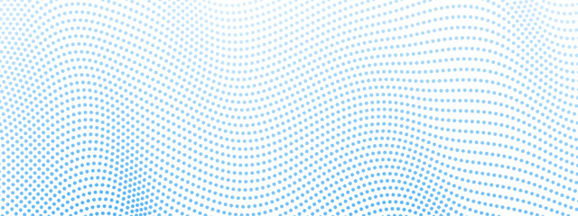 Wave of dots and weave lines. Abstract background. Futuristic dots and weave lines. Vector blue dots shape weave lines. Banner for business, technology, medicine, presentations.