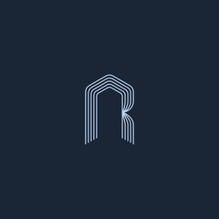 R Door Unique Minimal Style color initial based logo
