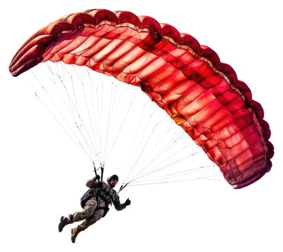 PNG Red parashute paragliding recreation adventure.