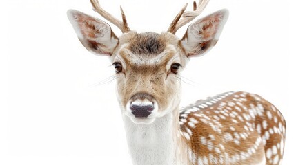Fototapeta premium Close-up Portrait of a Curious Fawn