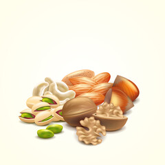 Dry fruits cashew nuts pistachio almonds walnut
