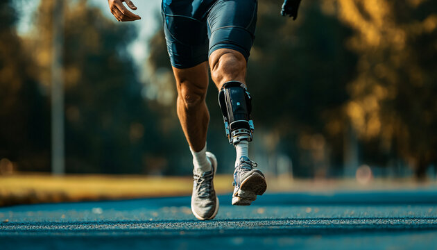 Athlete with Prosthetic Leg Starts Running at Paralympic Event paralympic