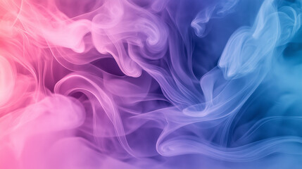 Obraz premium Swirling pink and blue smoke clouds on a gradient background.