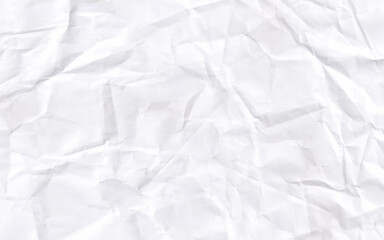 Obraz premium Horizontal empty clean crumpled paper background vector. White creased paper texture.