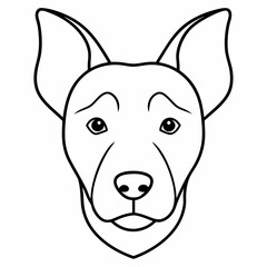 Obraz premium A dog face and head line art vector