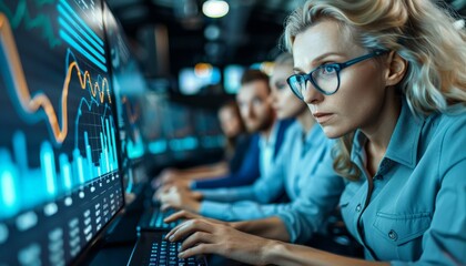 A team leader explaining a project plan to his team in a modern workspace