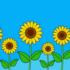 A field filled with radiant sunflowers vector