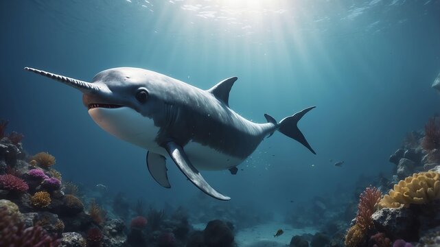 nico the ninja narwhal a narwhal with ninja skills pro cinematic concept art