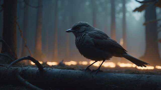 nina the nightingale navigator a bird who can navigate cinematic concept art