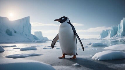 Obraz premium percy the poltergeist penguin a ghostly penguin with m cinematic concept art