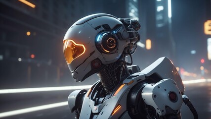 Fototapeta premium rita the robot racer a robot who participates in highs cinematic concept art