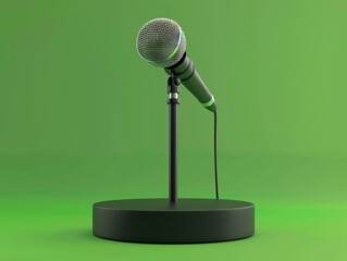 Microphone Stand Isolated, Generative AI Illustration