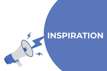 inspiration button, banner, label, template for website. inspiration text with colorful megaphone icon
