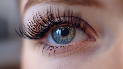 Fototapeta premium Eyelash extensions, close-up