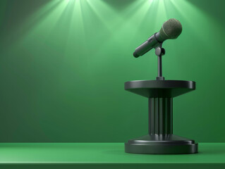 Microphone Stand Isolated, Generative AI Illustration