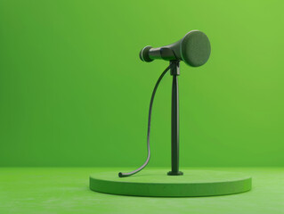 Microphone Stand Isolated, Generative AI Illustration